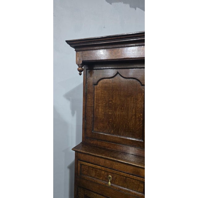 Georgian Oak Court Cupboard For Sale - Image 8 of 18