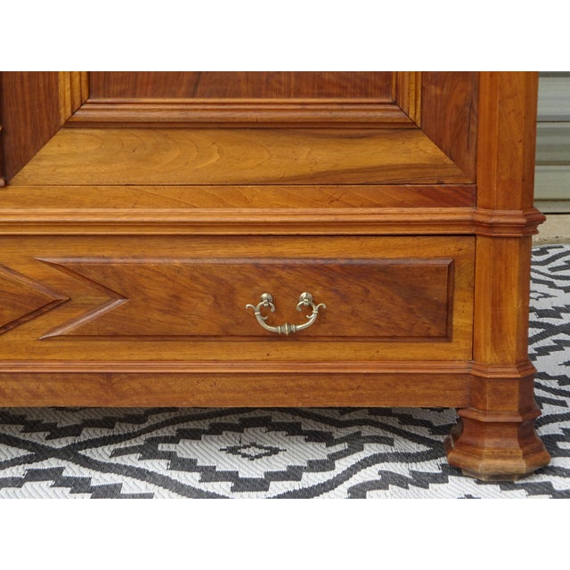 Antique Louis Philippe Walnut Wardrobe, 1890s For Sale - Image 13 of 18