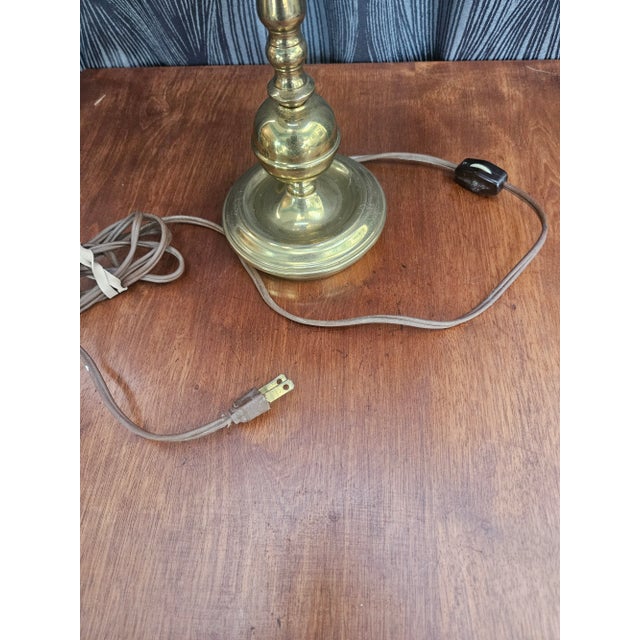 Vintage Brass Candlestick Lamp For Sale - Image 10 of 10