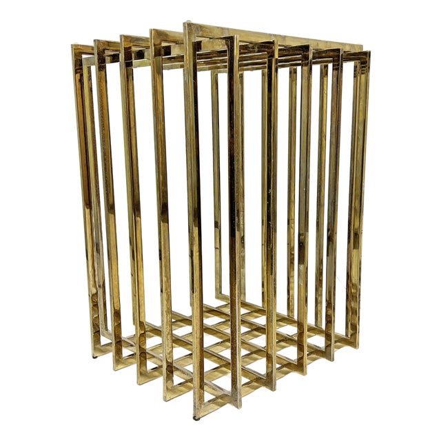 C. 1970s Pierre Cardin Cage-Form Brass Dining Table Base For Sale