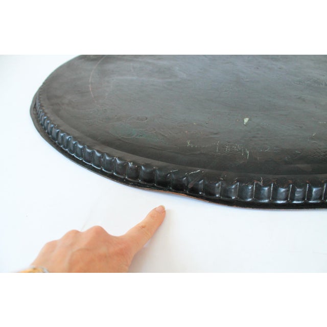 Antique Finely Engraved Copper Tray Wall Hanging For Sale - Image 10 of 12