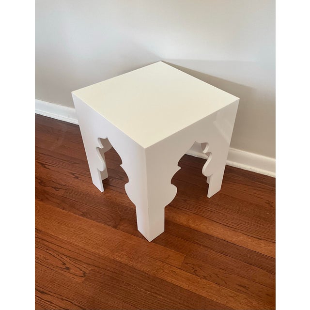 Modern White Webb Donghia Akbar Table From Clearly Classic Collection Acrylic Lucite White Table For Sale - Image 3 of 9