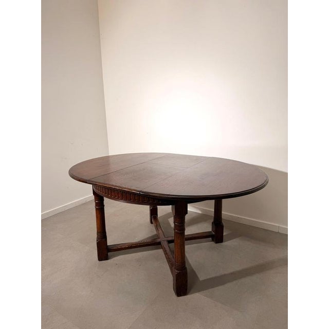 Brown New England Oval Extendable Dining Table For Sale - Image 8 of 8