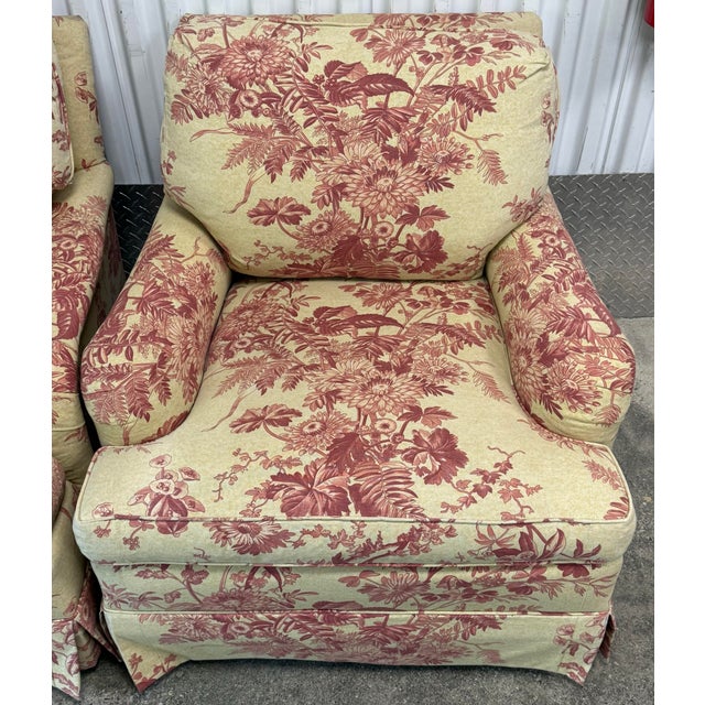 Hickory Chair Furniture Company Hickory Chair for Greenbaum Interiors Toile Upholstered Swivel Chairs - A Pair For Sale - Image 4 of 12