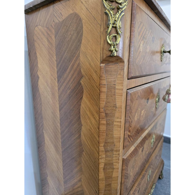 Metal Louis XV Style Marquetry Chiffonier For Sale - Image 7 of 18