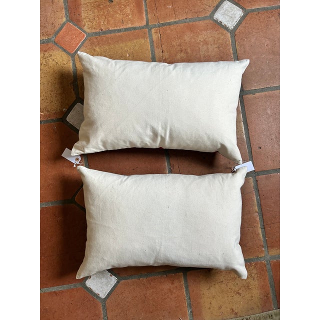 Blue Handwoven Silk Ikat Pillow For Sale - Image 8 of 8