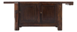 French Alps Chestnut Workbench, Circa 1850, Solid Wood