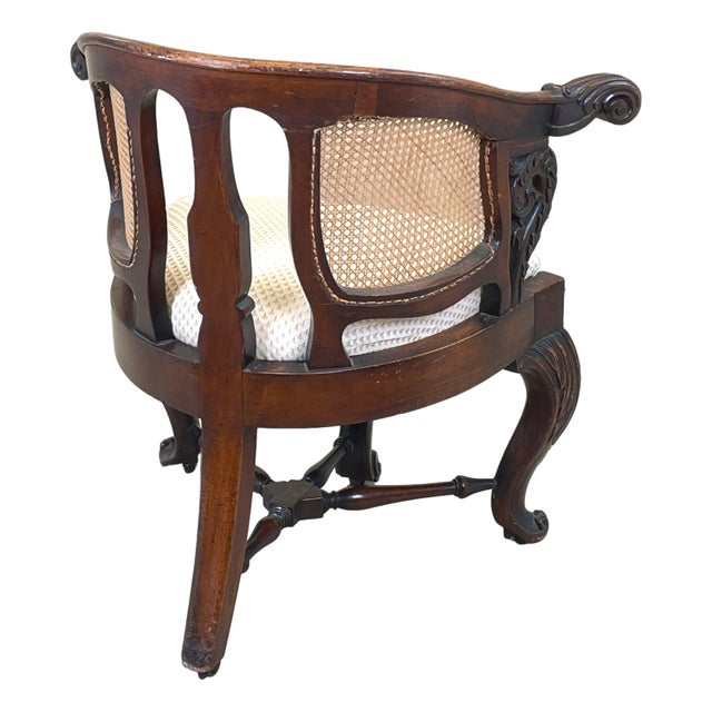 Antique Mahogany Bürgermeister Desk Chair, 1860 For Sale - Image 6 of 12