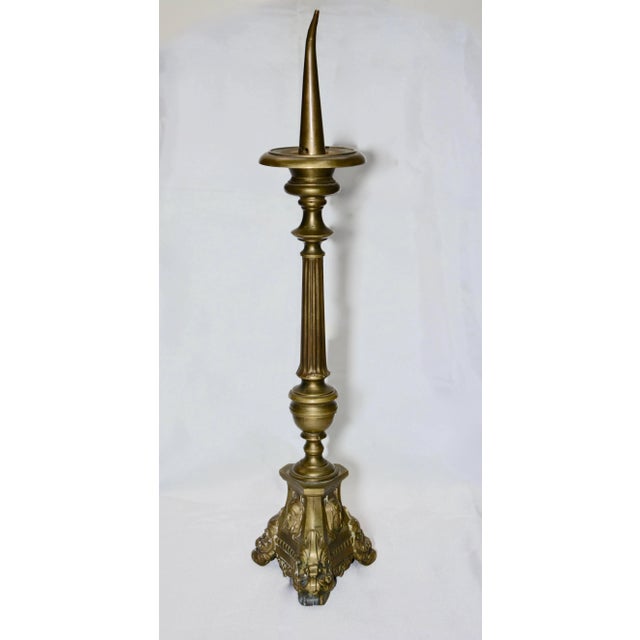 Victorian Late 19th Century Italian Brass Altar Oil Burner For Sale - Image 3 of 10