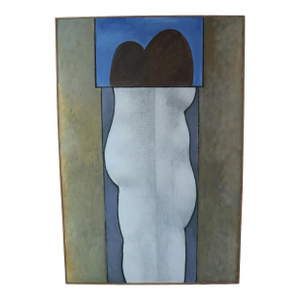 1960s Louis Bunce Abstract Oil & Graphite on Canvas