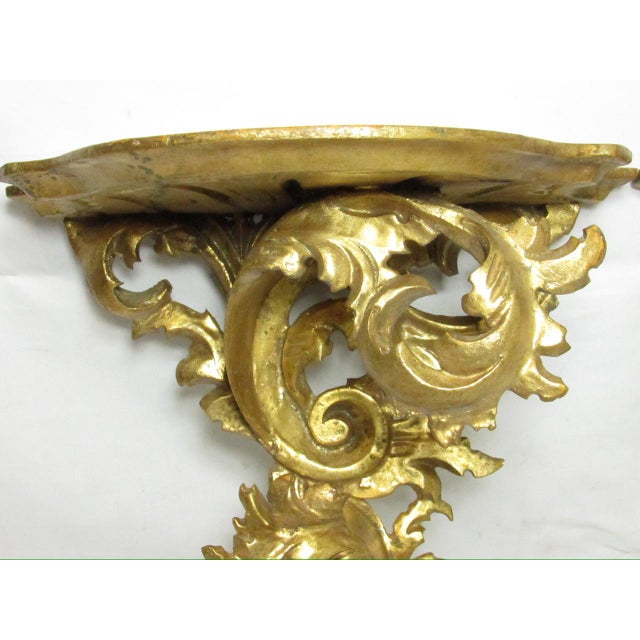 Pair of Italian Florentine Giltwood Wall Brackets For Sale In San Francisco - Image 6 of 18