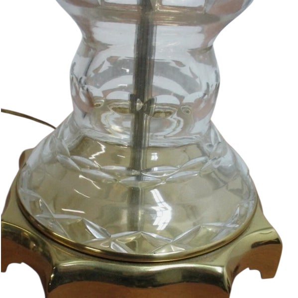 Transparent 1980s Ethan Allen Crystal Cut Clear Urn Table Lamp Light A For Sale - Image 8 of 9