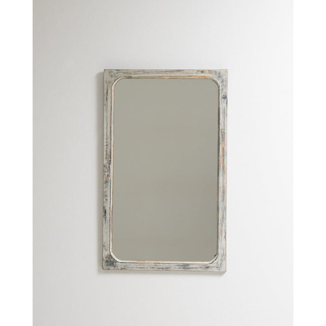 19th Century 19th Century France Antique White Wood Mirror For Sale - Image 5 of 7