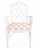 Mid 20th Century VIntage Chinoiserie Rattan Armchair in High-Gloss White With Coral Embroidered Cushion For Sale - Image 5 of 6