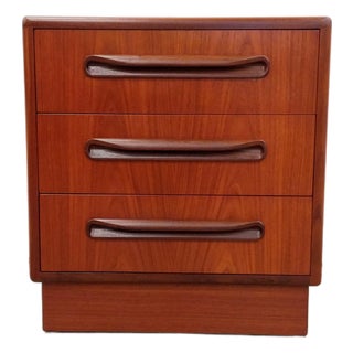 Vintage G Plan Fresco Mid Century Modern Teak Nightstand / Low Chest For Sale