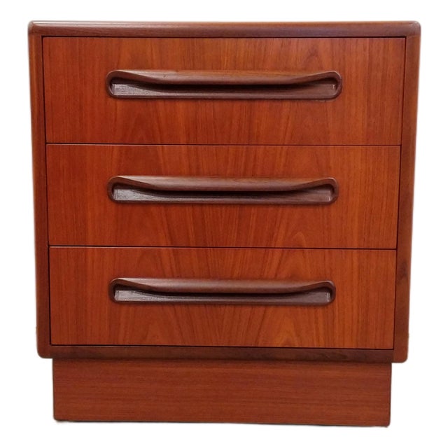Vintage G Plan Fresco Mid Century Modern Teak Nightstand / Low Chest For Sale