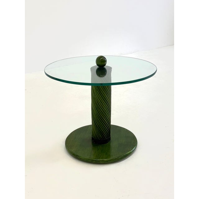 Italian Side Table with Bamboo Base and Glass Top, 1970s For Sale - Image 9 of 11
