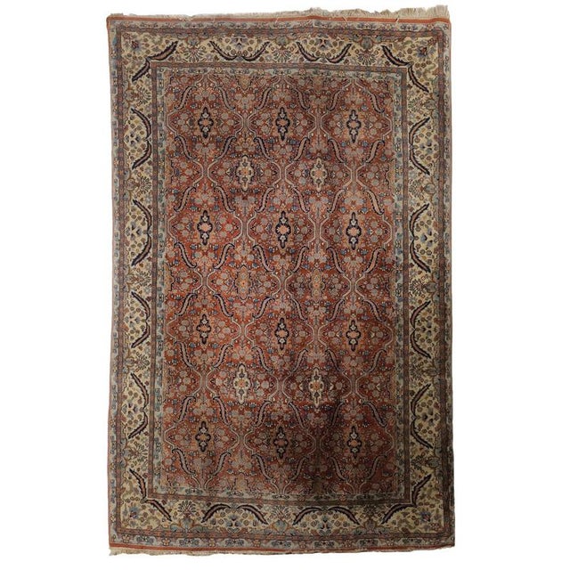 Brown Antique Asian Rug in Wool For Sale - Image 8 of 8