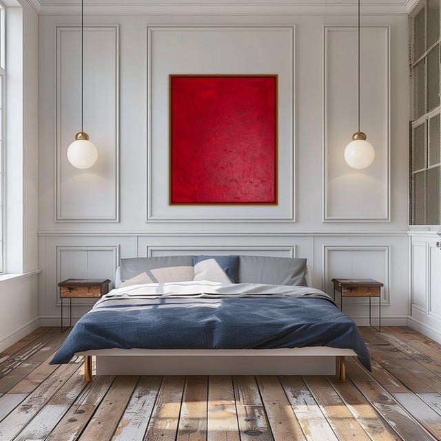 Bodasca, Minimalist Textured Red, 2025, Acrylic on Canvas For Sale - Image 4 of 10