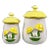 Mid-Century Porcelain Yellow Mushroom Kitchen Canisters - a Pair For Sale