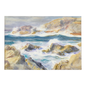 Rocky California Seascape in Watercolor on Paper by Paul Dougherty