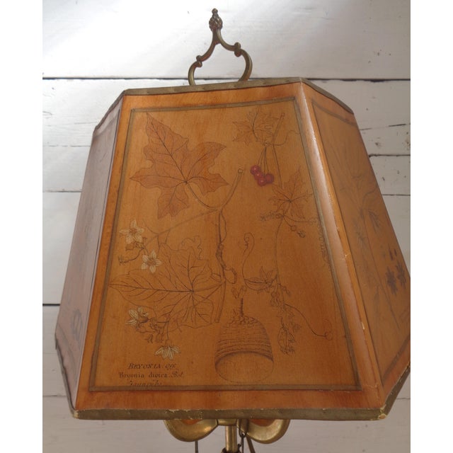 Bouillotte Table Lamp with Octagonal Hat in Printed Parchment, 1930s For Sale - Image 14 of 18