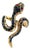 Bochic "Orient" Vintage Black Diamond & Ruby Serpent Ring In 18K Gold & Silver For Sale