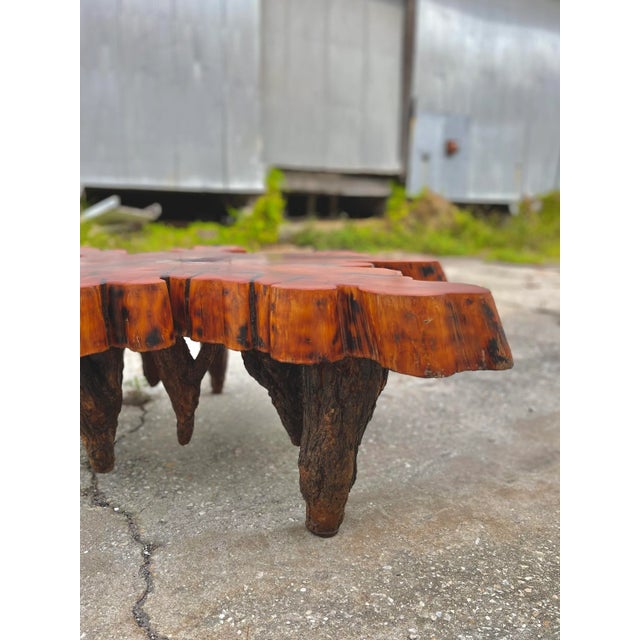 Brown Cypress Wood Block and Stalactite Base Coffee Table For Sale - Image 8 of 13