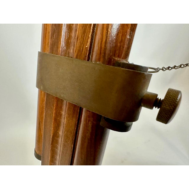 Antique French Brass Tripod Telescope, 1950s For Sale - Image 12 of 16