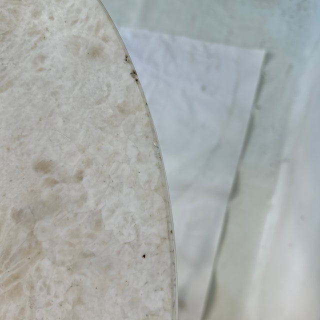 Mid Century Modern Wrought Iron Round Marble Top Cafe Table For Sale In New York - Image 6 of 9