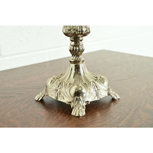 Tiffany & Co. Style Antique Victorian Silverplate Three-Light Candelabra For Sale - Image 9 of 12