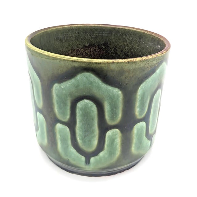 California Pottery 1970s German Glazed Stoneware Planter For Sale - Image 4 of 10