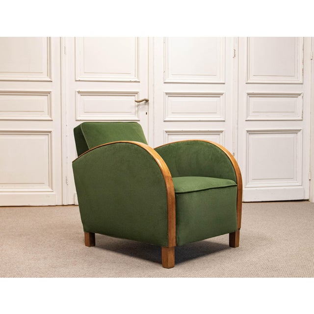 Vintage Lounge Chair in Green Velvet, Sweden, 1930s For Sale - Image 13 of 13