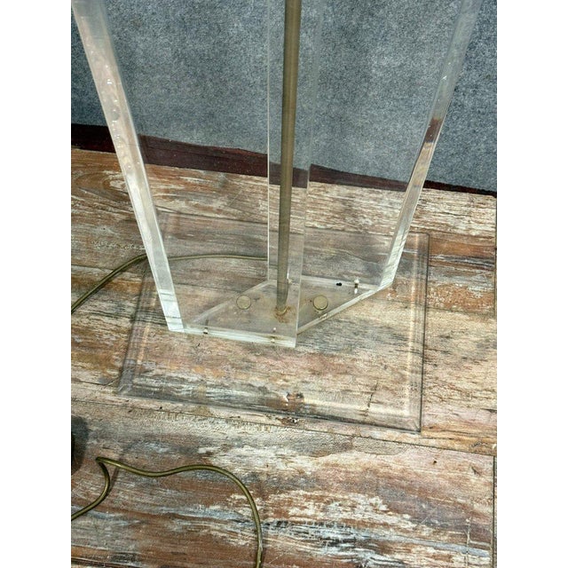 Antique Italian Halogen Floor Lamp with Altuglas Stem and Base, 1890s For Sale - Image 3 of 7