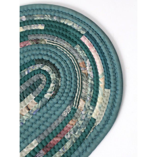 Farmhouse Vintage Handmade Braided Rag Rug For Sale - Image 3 of 11