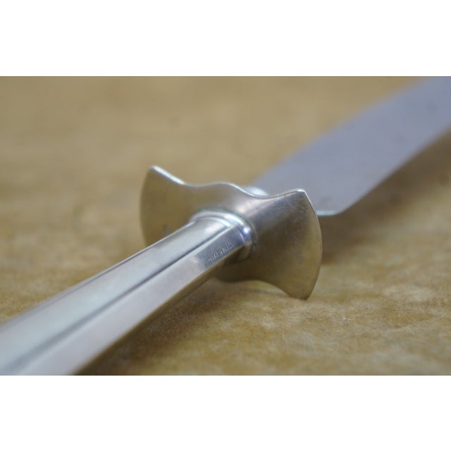 Vintage Paneled Sterling Silver Roast Carving Set Knife Fork - 2 pcs For Sale - Image 6 of 15