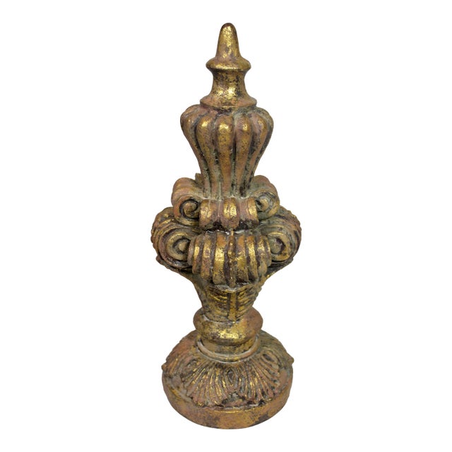 Vintage French Golden Gilt Resin Finial For Sale