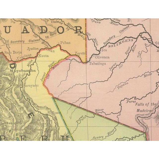 19th Century Antique Map of South America with Amazon Basin by Ran McNally, 1899 For Sale - Image 5 of 12