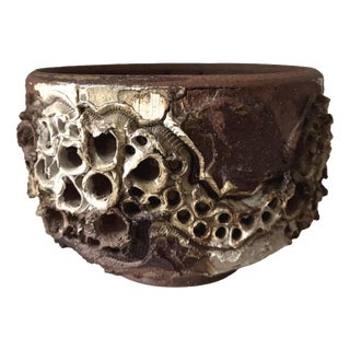 Large Danish Brutalist Stoneware Bowl by Bodil Marie Nielsen, 1970s For Sale