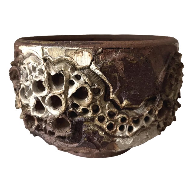Large Danish Brutalist Stoneware Bowl by Bodil Marie Nielsen, 1970s For Sale