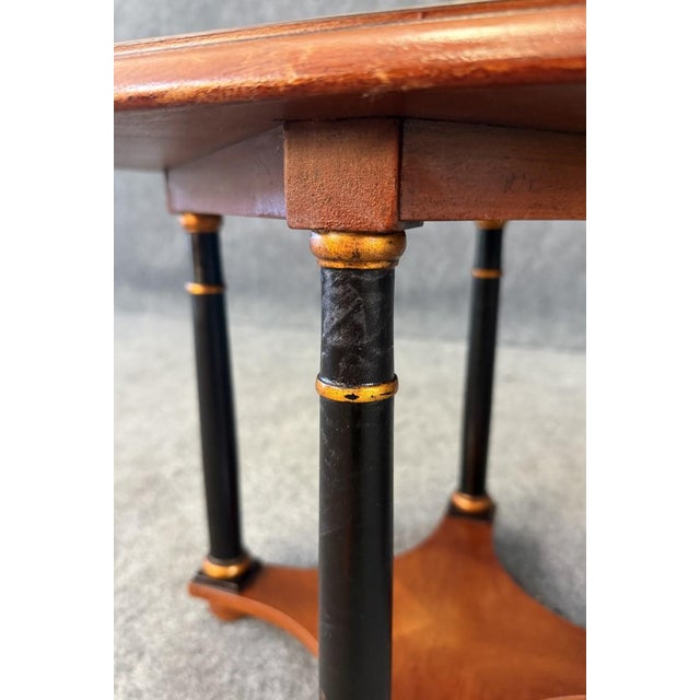 Late 20th Century Pair of Baker Neoclassical Burl Walnut Octagonal Side Tables For Sale - Image 16 of 17