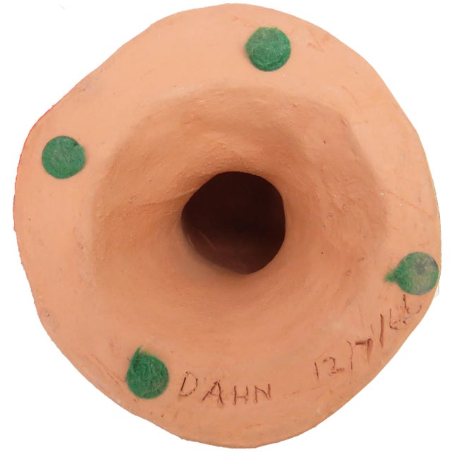 1960s Terracotta Sculpture Bust, Signed & Dated For Sale In Tulsa - Image 6 of 7