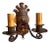 Metal Pair Brass and Iron Sconces in Original Old Paint Patina, Circa 1910 For Sale - Image 7 of 8