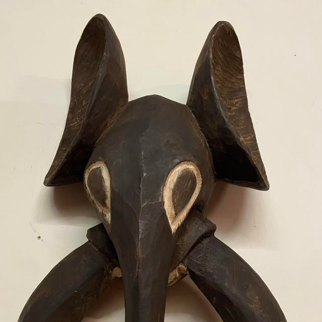 Large Babanki Hand-Carved Wooden Elephant Wall Hanging - Cameroon Grassfields For Sale - Image 4 of 16