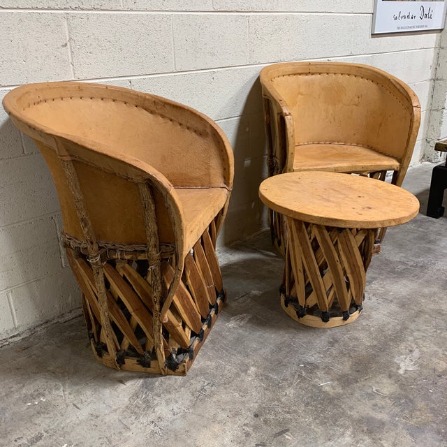 1960s Equipale Chairs and Tabl Set Set of 3 Chairish