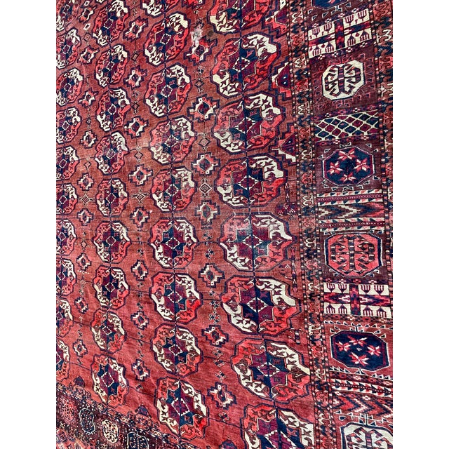 Antique Tekke Turkoman Carpet, as Is For Sale - Image 11 of 12