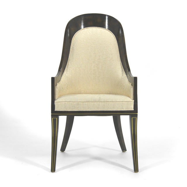 Mastercraft Mastercraft Amboyna & Brass Spoonback Dining Chairs For Sale - Image 4 of 12
