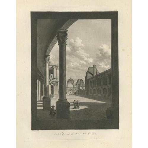 Louis-Pierre Baltard, Antique Fontainebleau Architectural Views Triptych, 1803, Prints, Set of 3 For Sale - Image 10 of 13