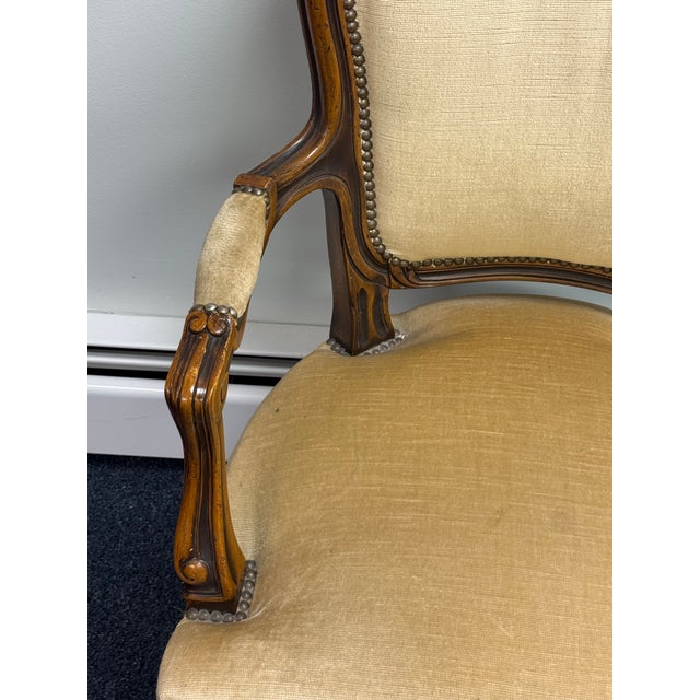 French Late 20th Century Louis XV Fauteuil Carved Chair For Sale - Image 3 of 9