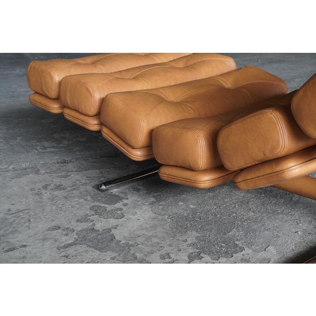 Tan Lounge Chair in Cognac Leather by Ric Deforche for Gervan, Belgium, 1970s For Sale - Image 8 of 10